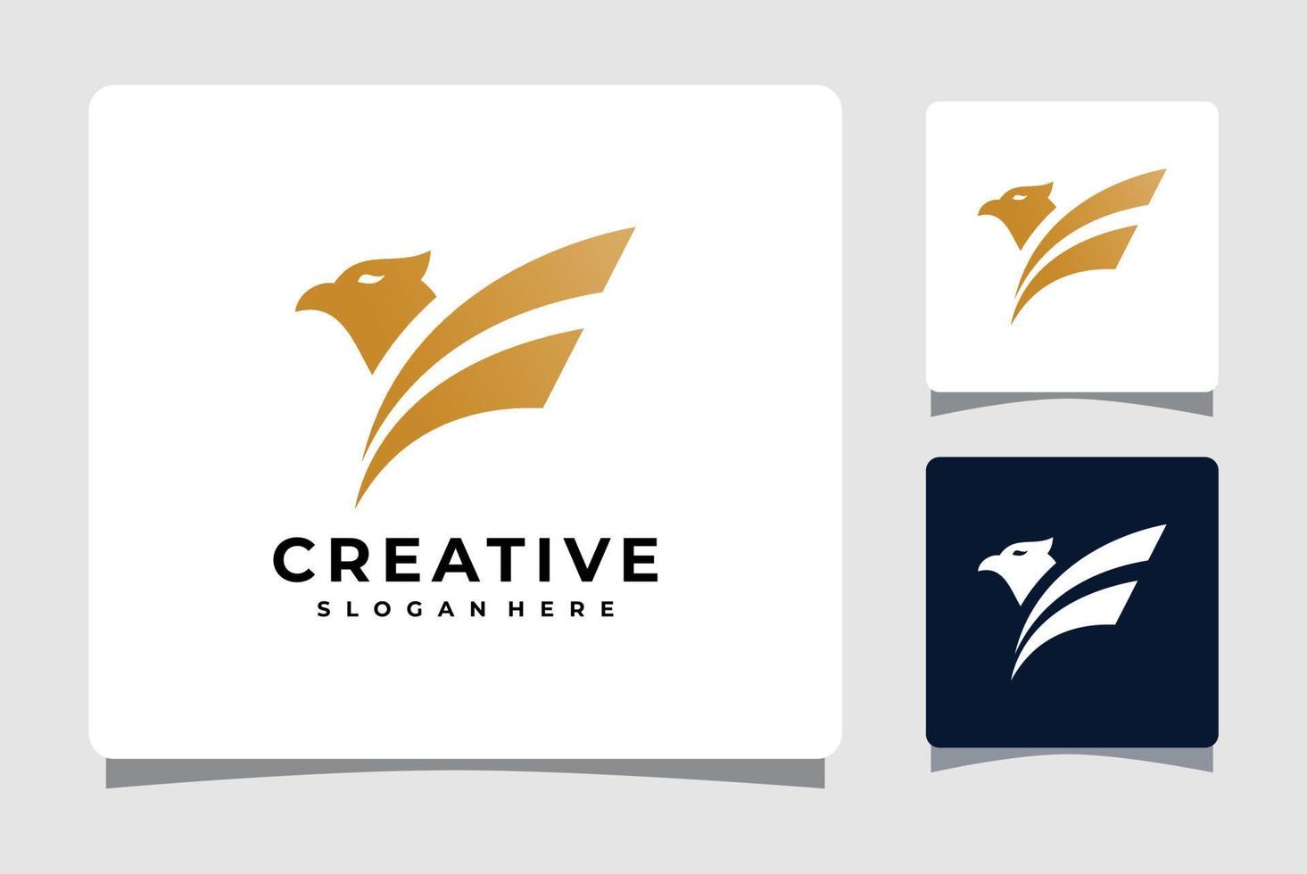 Eagle-logosjabloon met inspiratie voor visitekaartjeontwerp vector