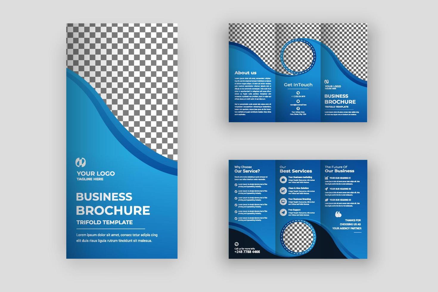 sjabloon voor creatieve driebladige brochure vector