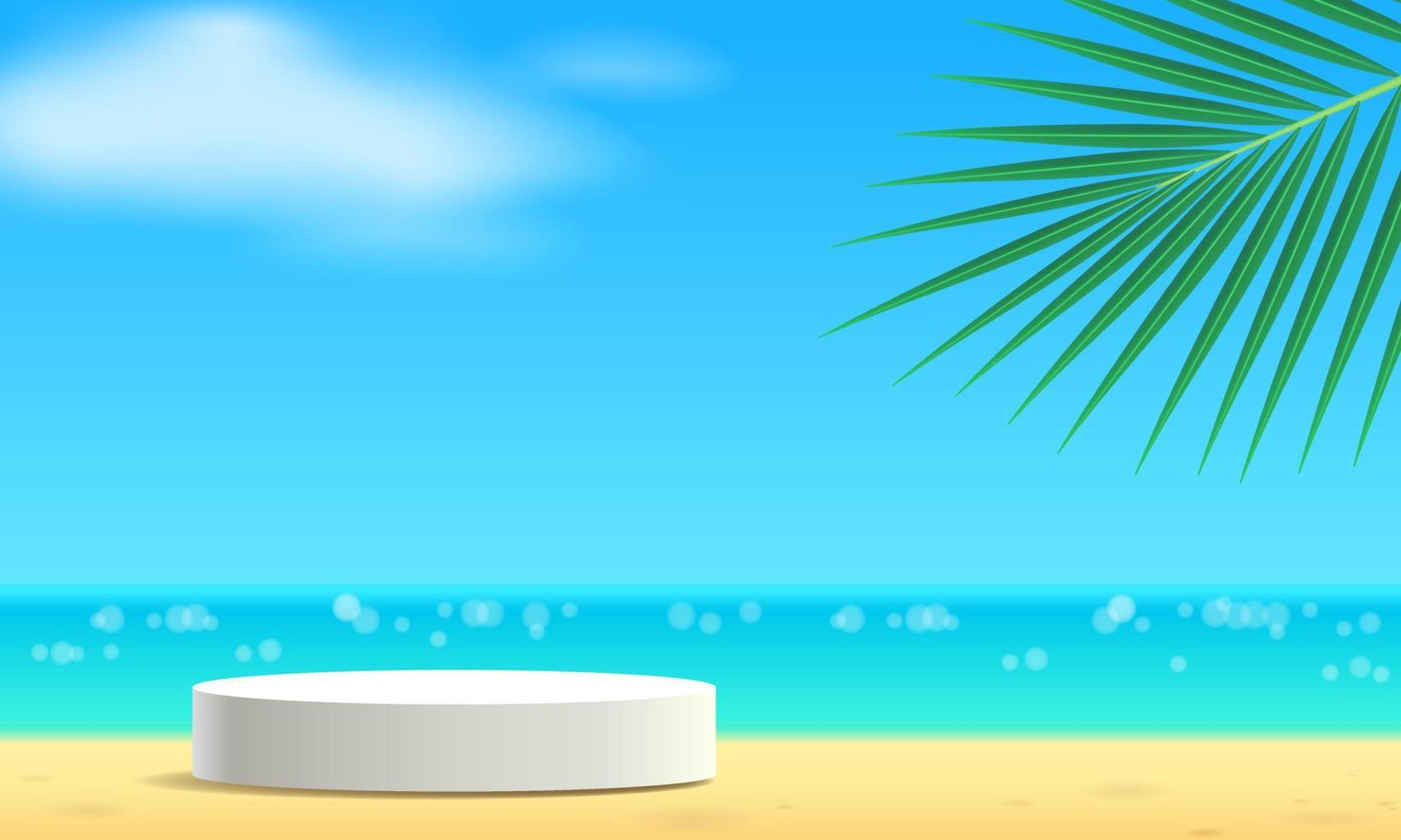 rond podium wit podium op strand vector