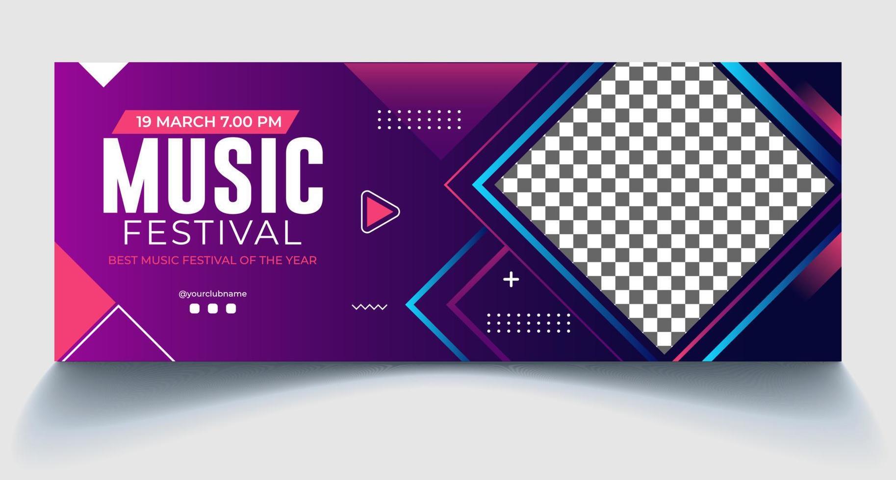 ontwerpsjabloon voor muziekfestival-omslag vector