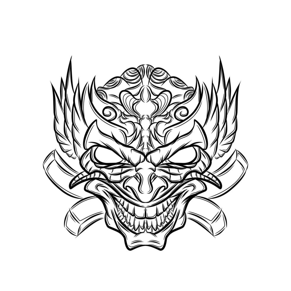 tattoo gezichtsmasker schets vector ontwerp