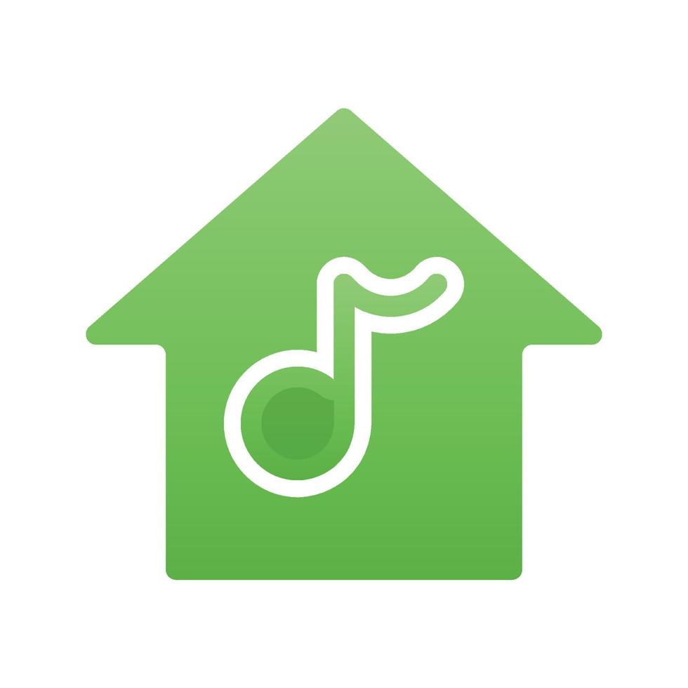 muziek huis logo verloop ontwerp sjabloon pictogram vector