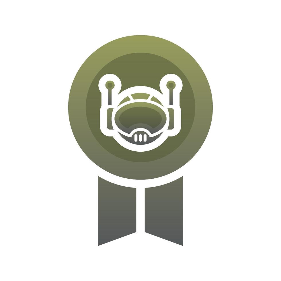 medaille robot logo verloop ontwerp sjabloon pictogram vector