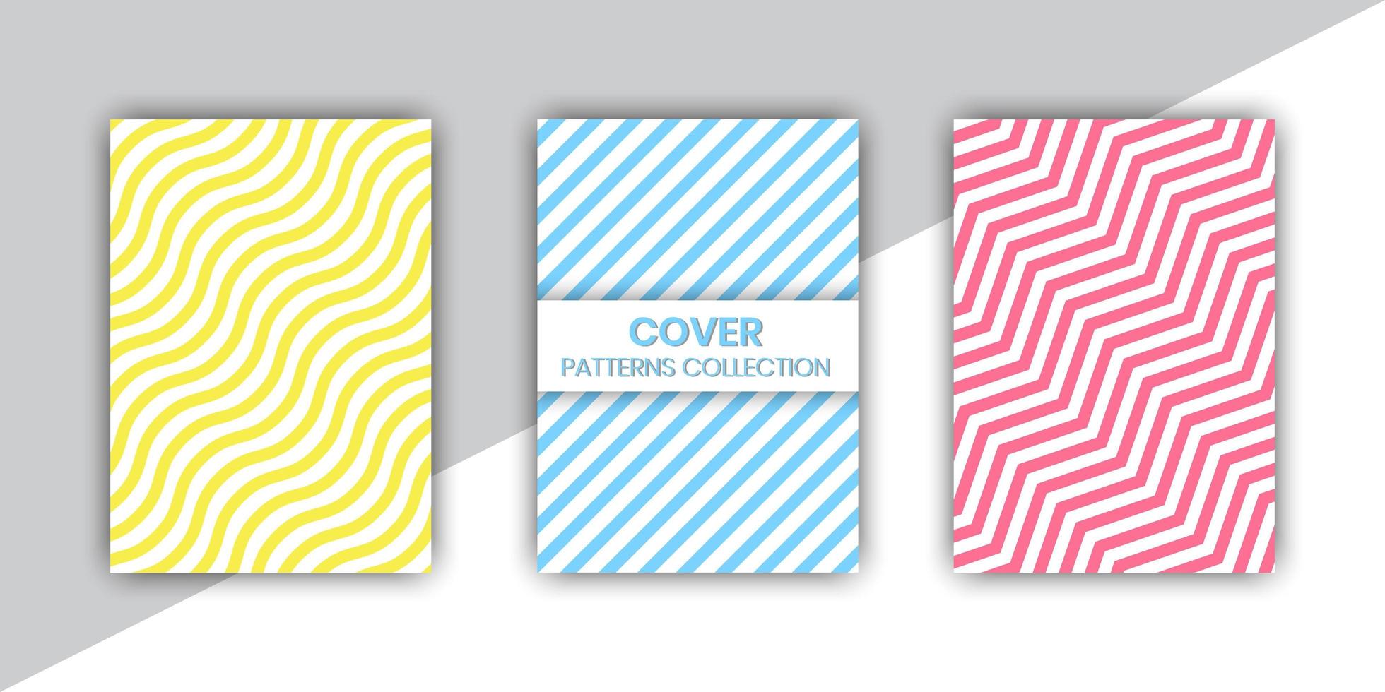 gemengde lijn patroon cover set vector