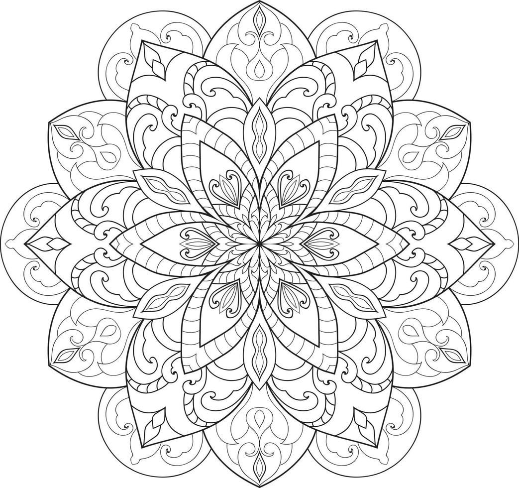 cirkelvormige bloem mandala op wit gratis vector