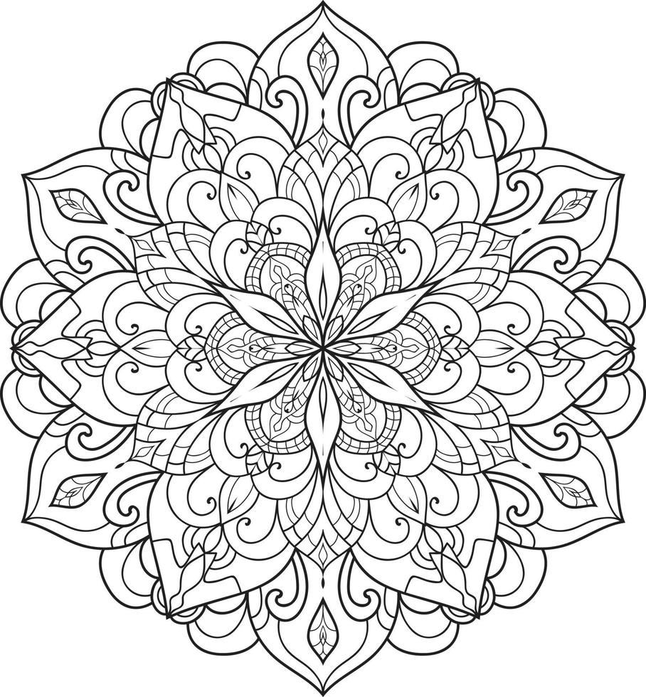 cirkelvormige bloem mandala op wit gratis vector