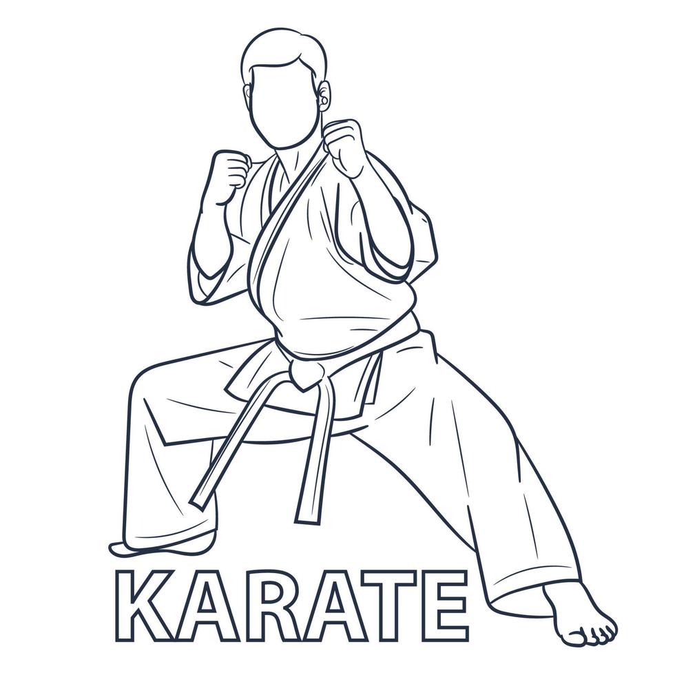 karate schets lijn vector