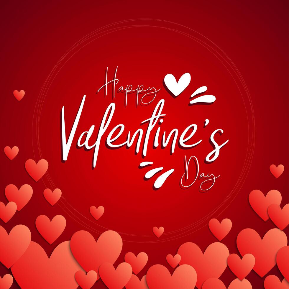 '' happy valentine's day '' cirkel met hartjes vector