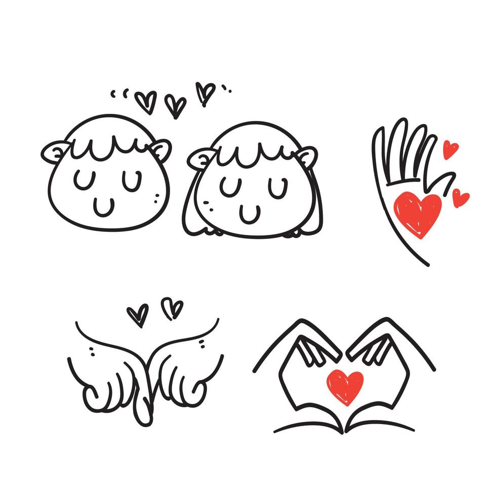 hand getrokken doodle vriendschap en liefde illustratie gerelateerd vector