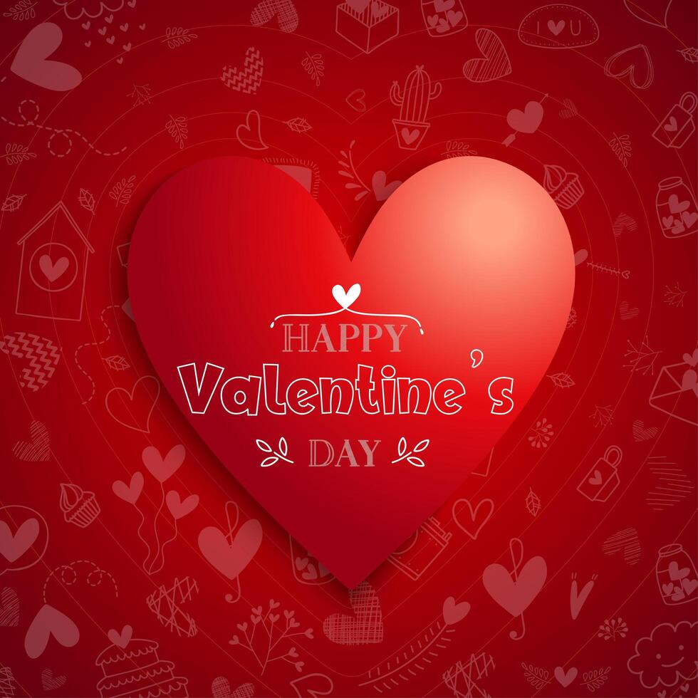 '' happy valentine's day '' typografie op valentijnsymbolen vector