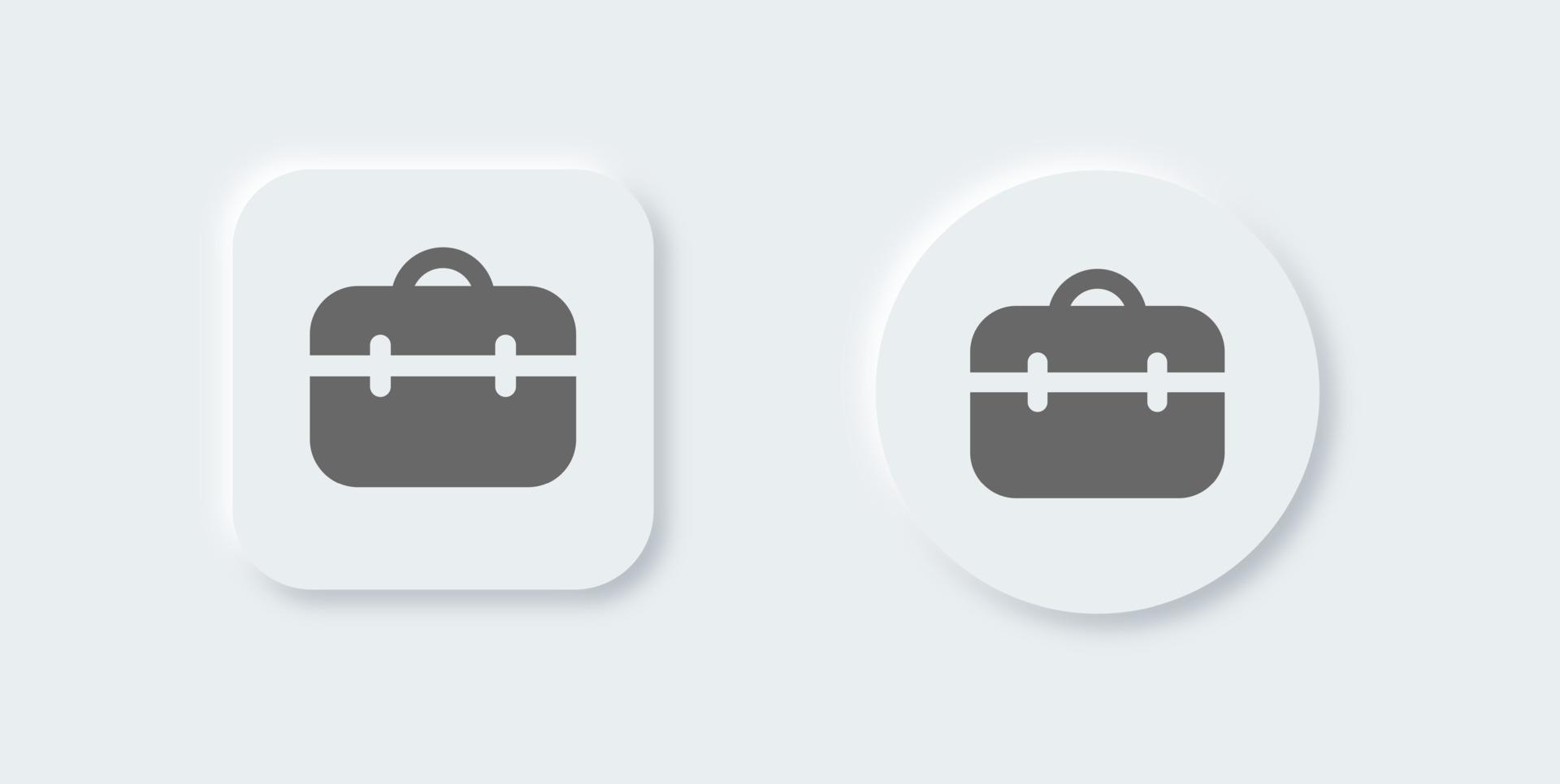 aktetas solide icoon in neomorfe ontwerpstijl. bedrijfspictogram voor apps en websites. vector