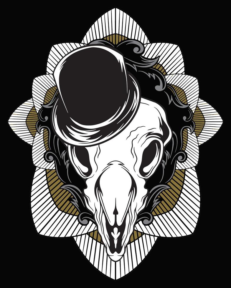 goochelaar dierlijke schedel kunstwerk illustratie en t-shirt ontwerp vector