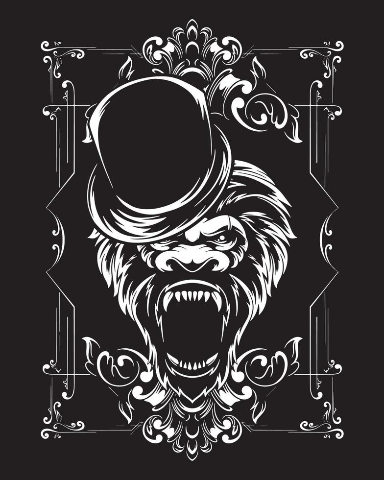 goochelaar kong kunstwerk illustratie en t-shirt ontwerp vector