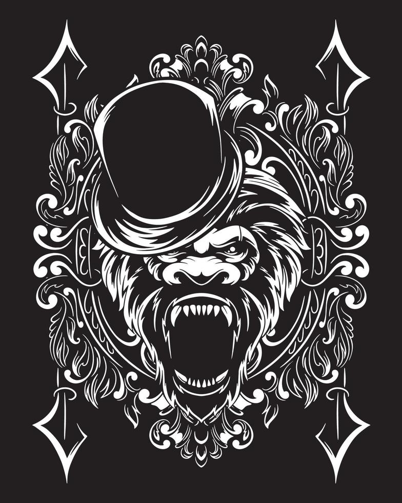 goochelaar kong kunstwerk illustratie en t-shirt ontwerp vector