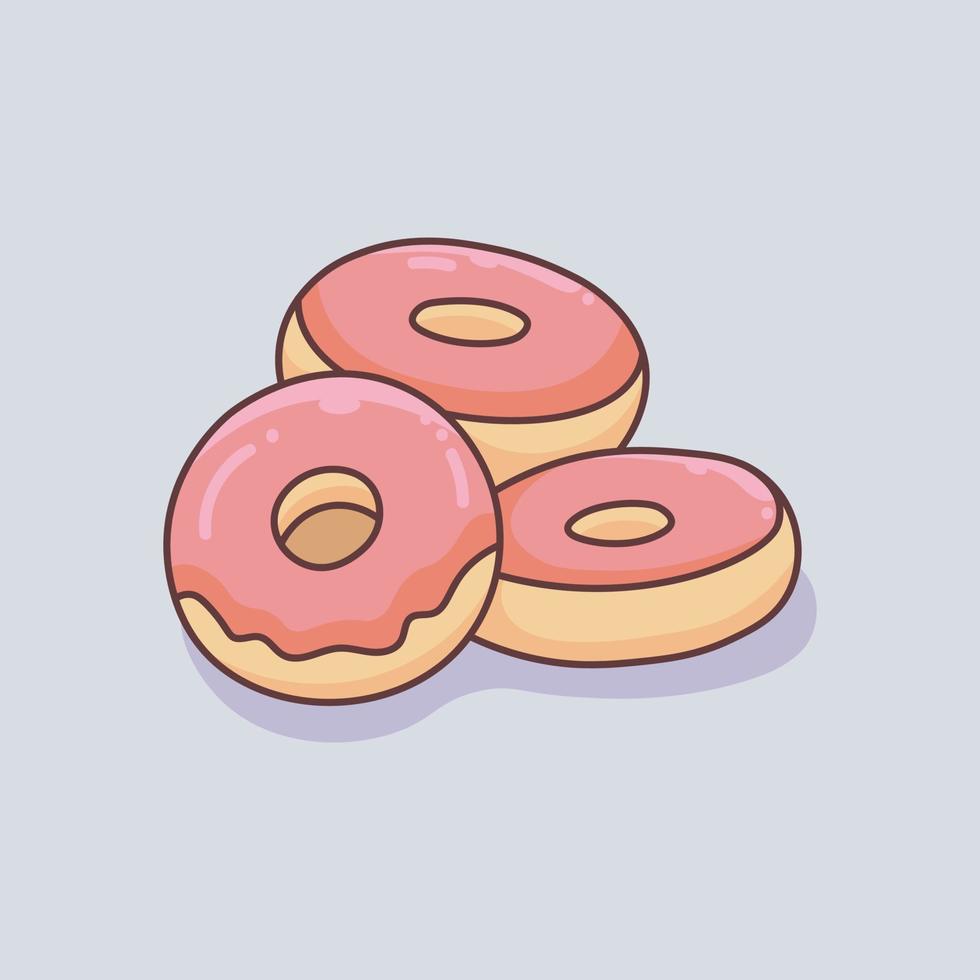 handgetekende donuts cake illustratie vector