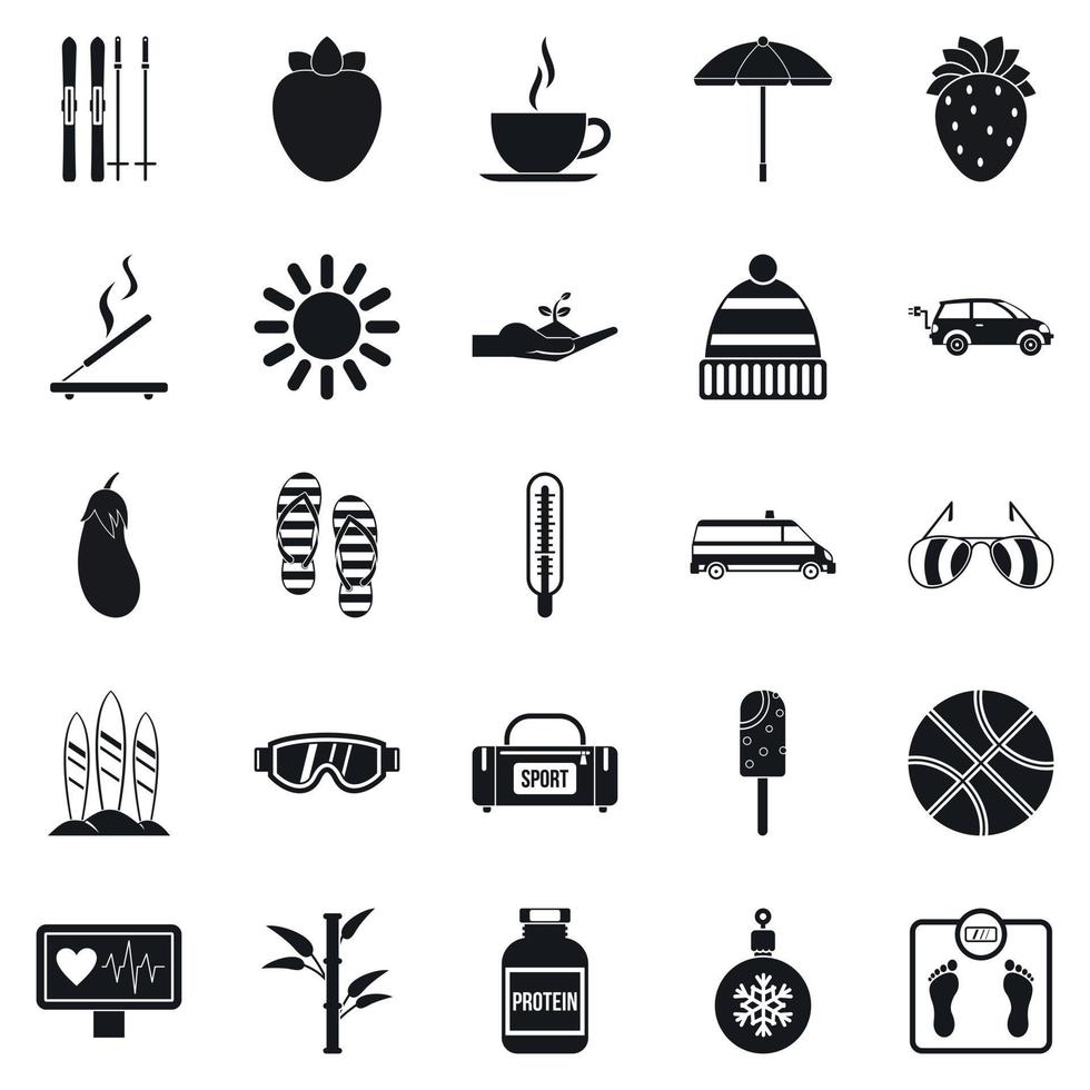 gezondheid iconen set, eenvoudige stijl vector