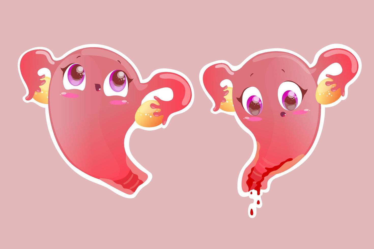 schattige cartoon baarmoeder vectorillustratie vector