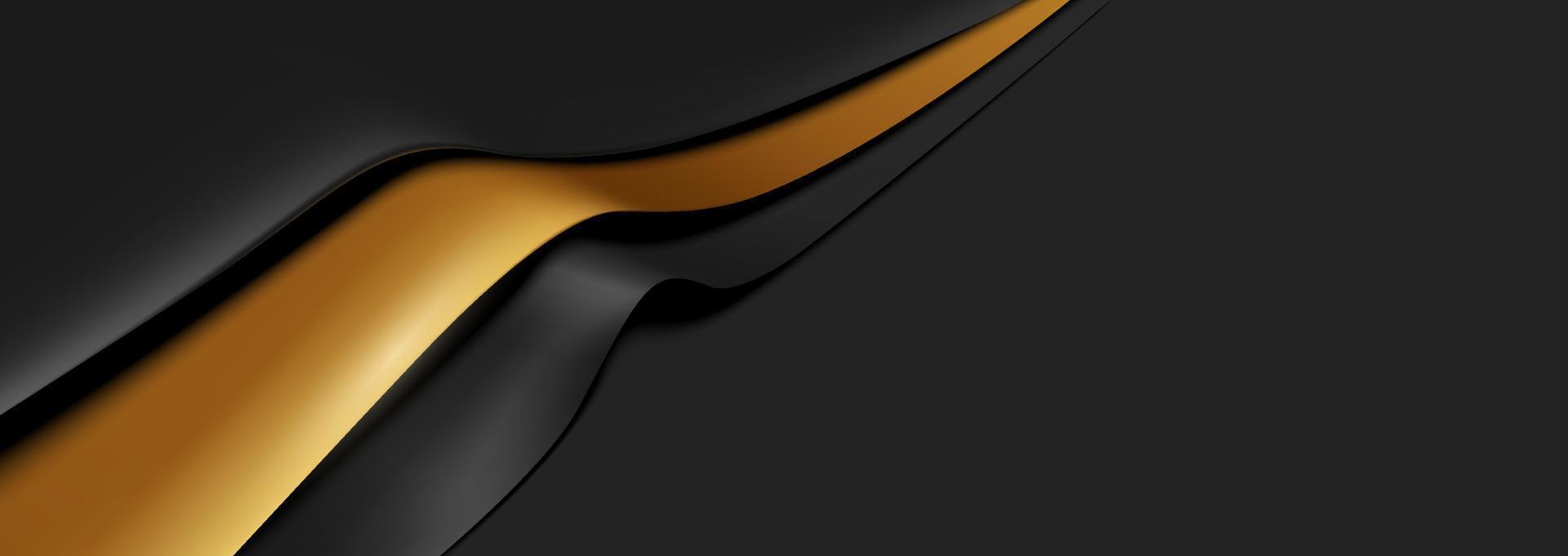 luxe zwart en goud realistische 3D-achtergrond met kopie ruimte vector sjabloon