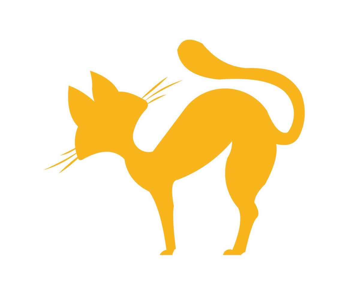 vectorontwerp, illustratie, pictogram of symbool van de vorm van een halloween-kat vector