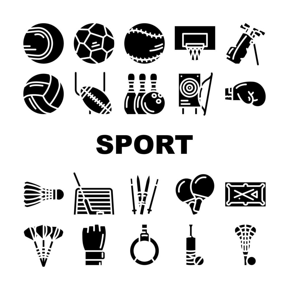 sport spel sportman activiteit pictogrammen instellen vector