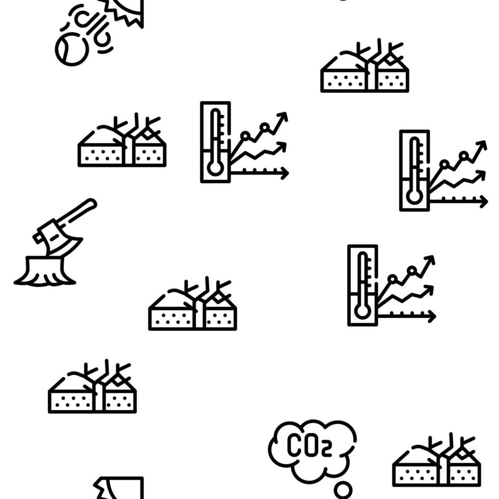 opwarming van de aarde probleem vector naadloze patroon