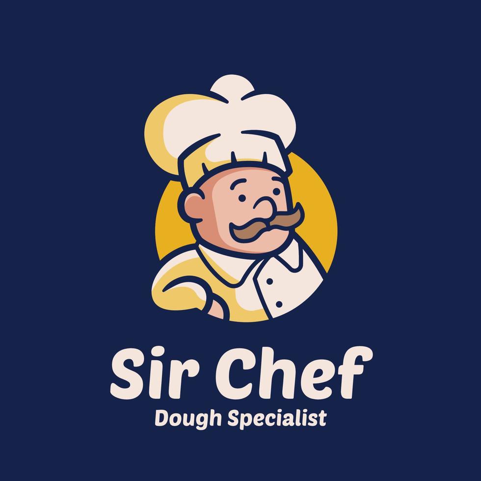 eenvoudig chef-kok restaurant mascotte logo ontwerp vector