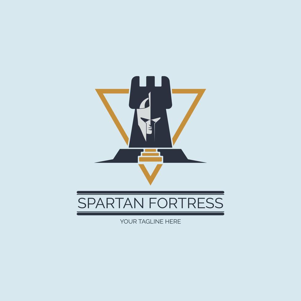 gladiator Spartaanse krijger fort schild logo ontwerpsjabloon voor merk of bedrijf vector