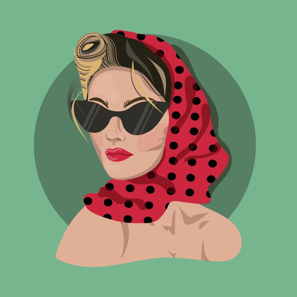 vectorportret in pop-artstijl vector