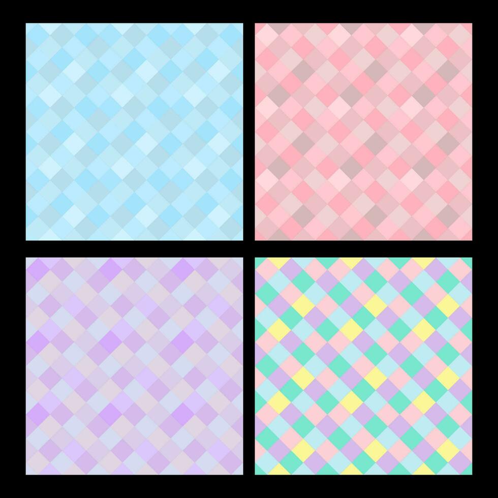 bundel achtergrond naadloos patroon vierkanten pasteltinten vector