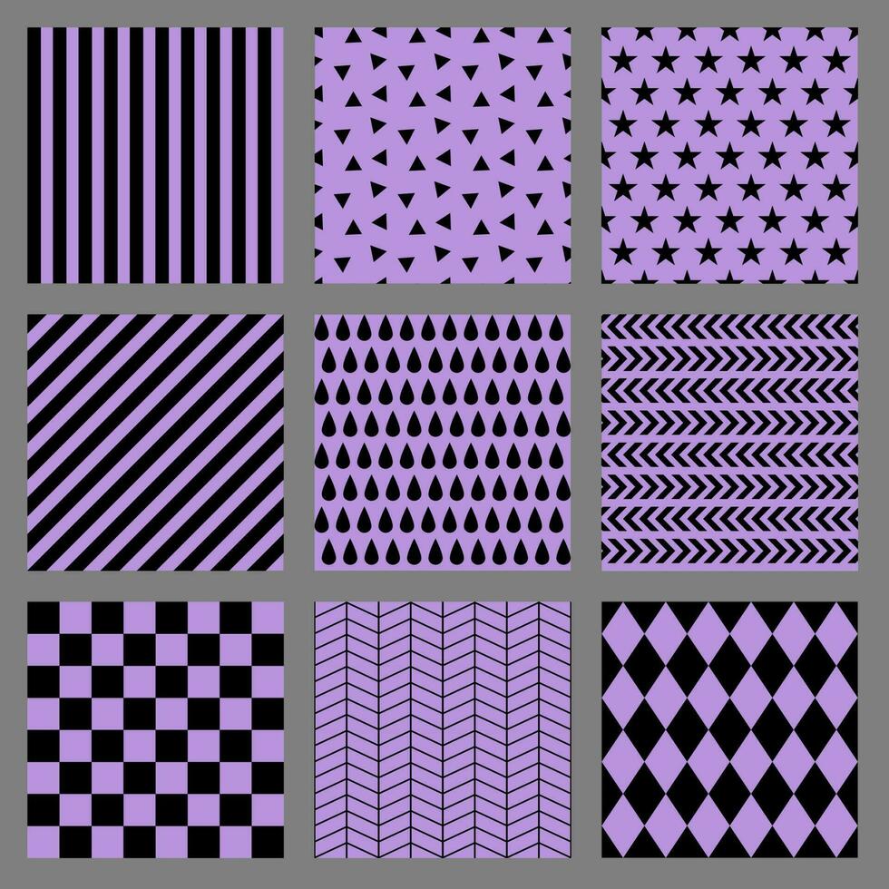 bundel naadloze achtergrond zwart paars achtergrond geometrisch patroon vector