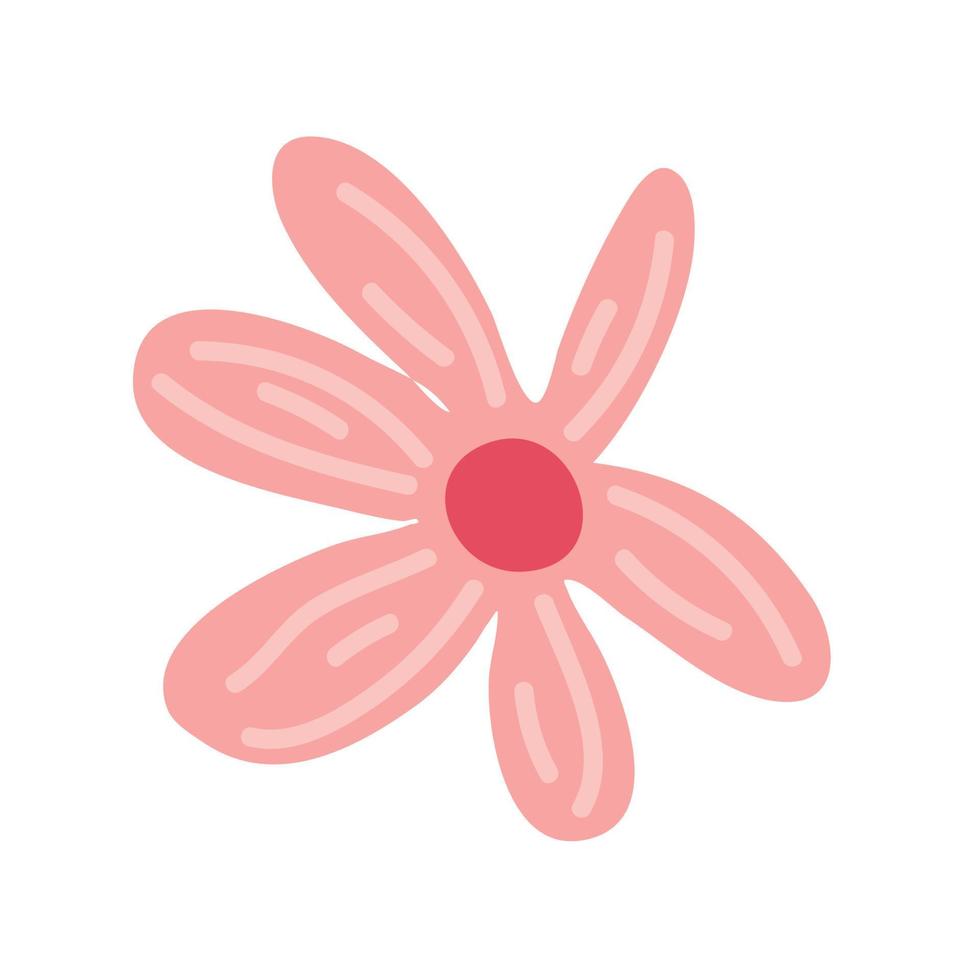 tropische bloem roze kleur exotisch. vector geïsoleerde cartoon plat