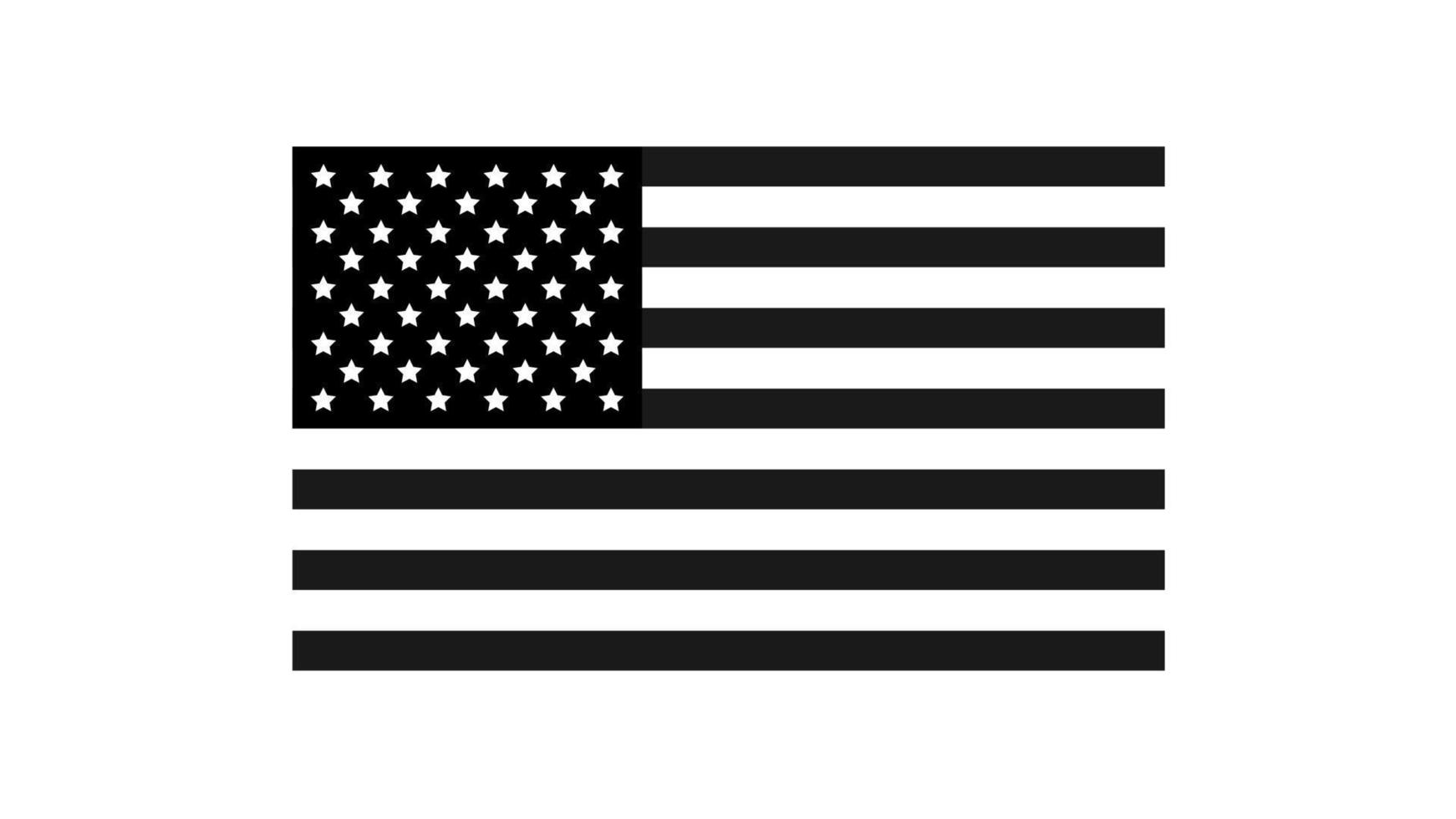 Amerikaanse vlag met zwarte en witte kleur vectorillustratie vector