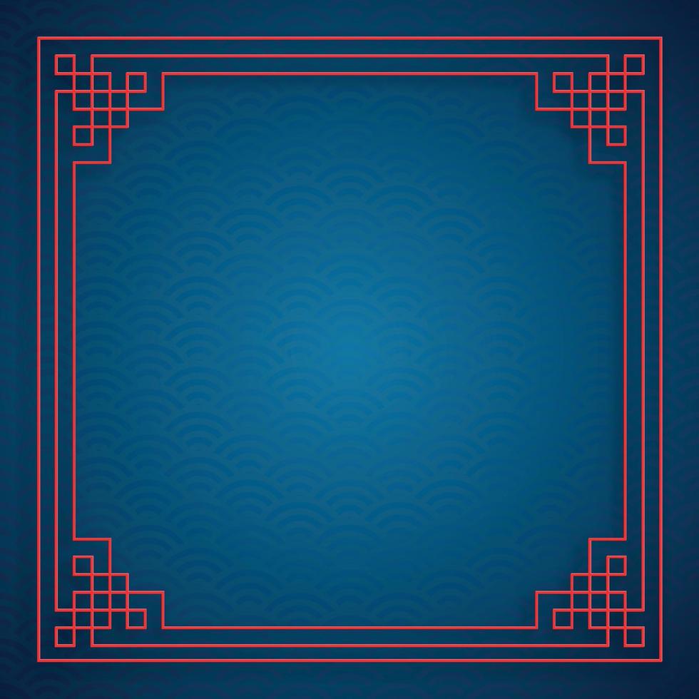 Chinees frame met oosterse Aziatische elementen op gekleurde achtergrond vector
