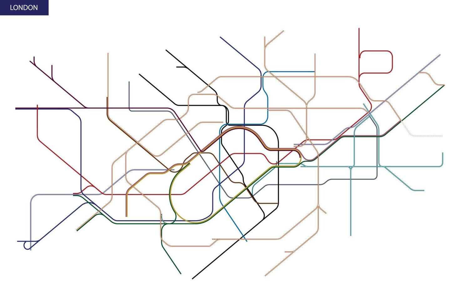 kaart van de Londense metro vector
