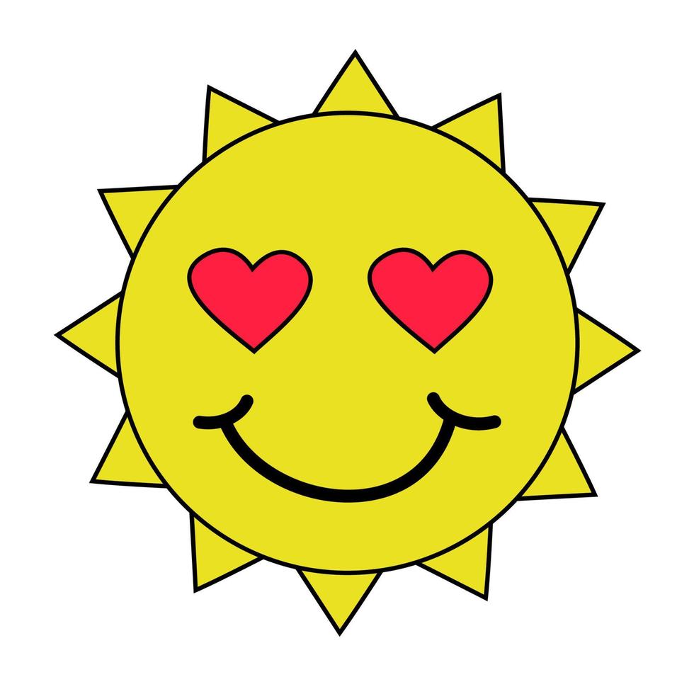 teken. zon symbool met emoji vector