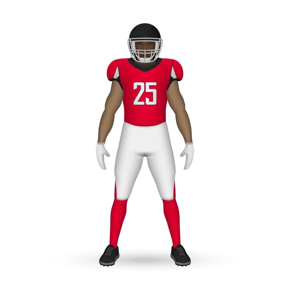 3D-realistische Amerikaanse voetbalspeler vector
