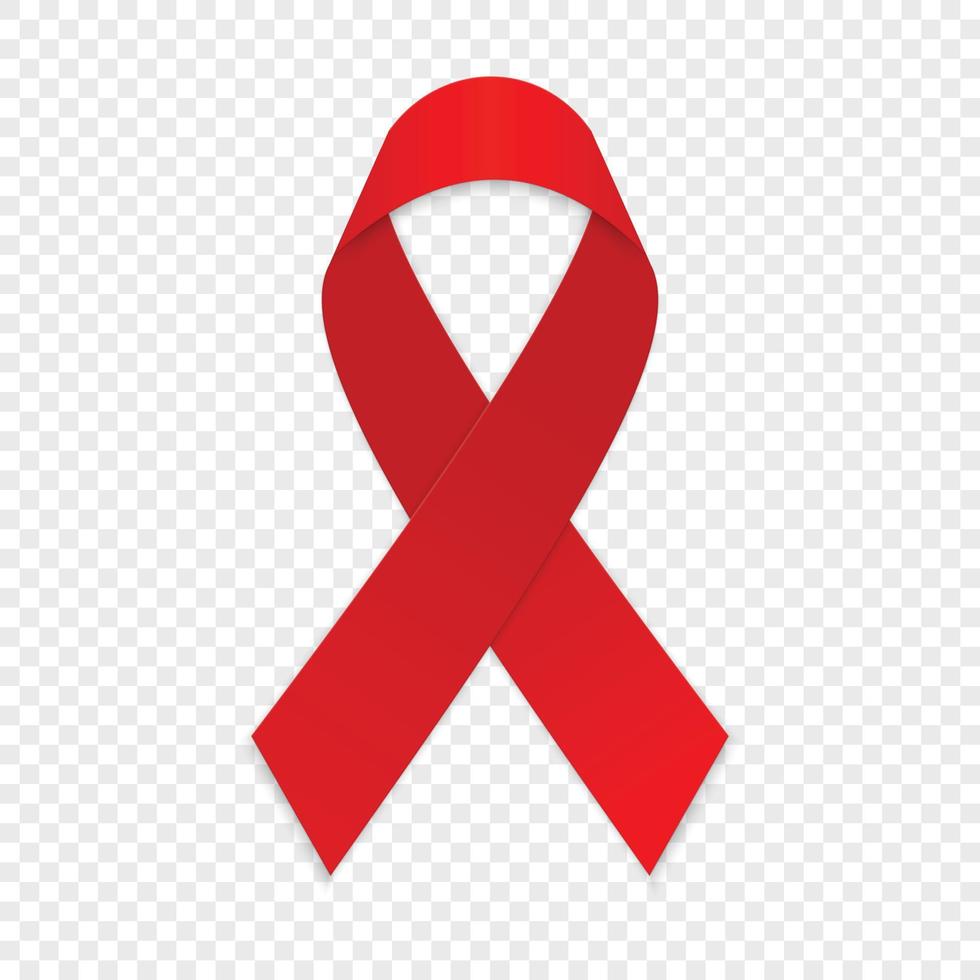 rood lint. aids bewustzijn symbool. vector