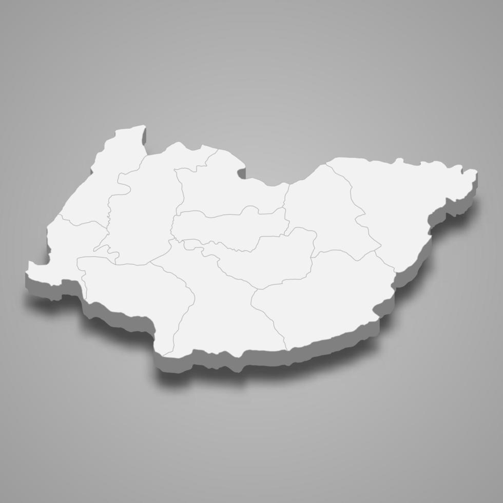 3D isometrische kaart van Imereti is een regio van Georgië vector