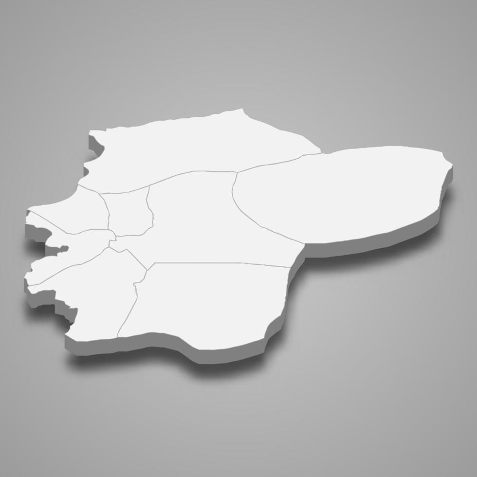 3d isometrische kaart van duzce is een provincie van turkije vector