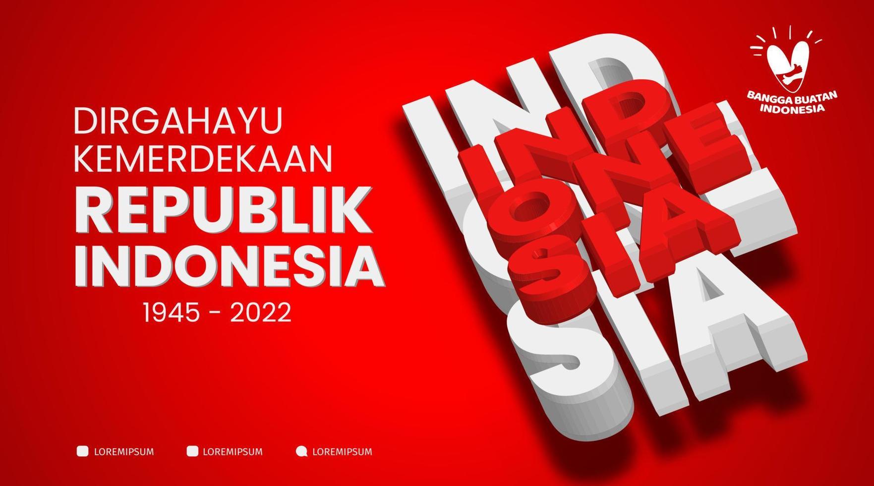 77 jaar, verjaardag onafhankelijkheidsdag van de republiek Indonesië. illustratie poster sjabloonontwerp vector