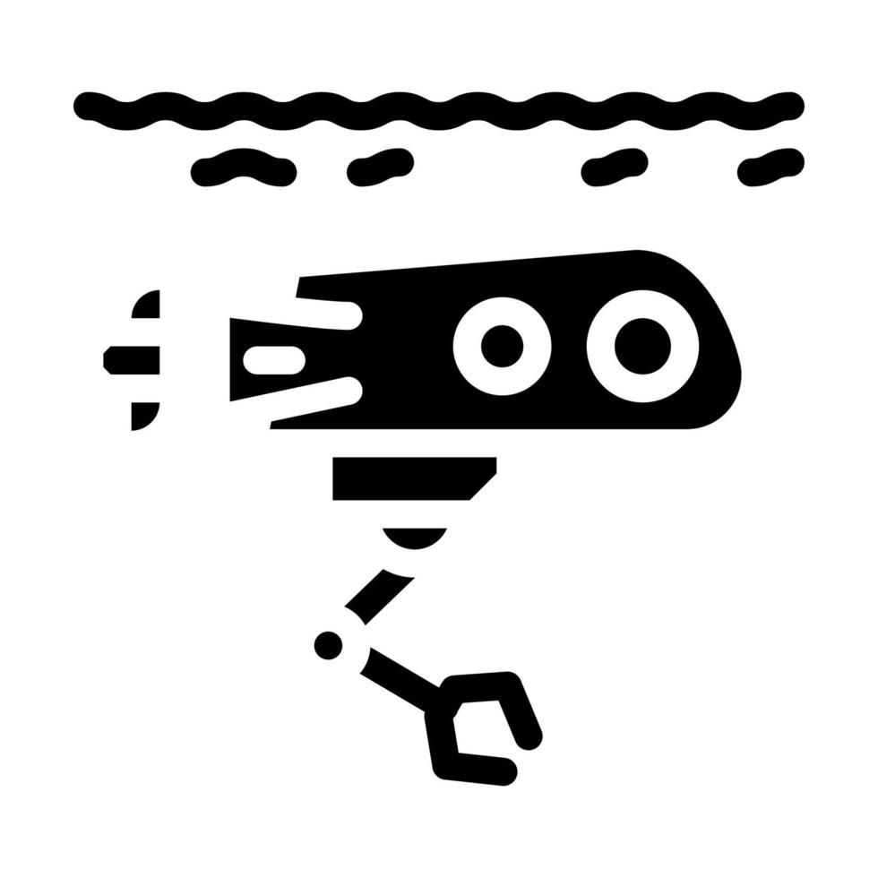 onderwater robot glyph pictogram vectorillustratie vector