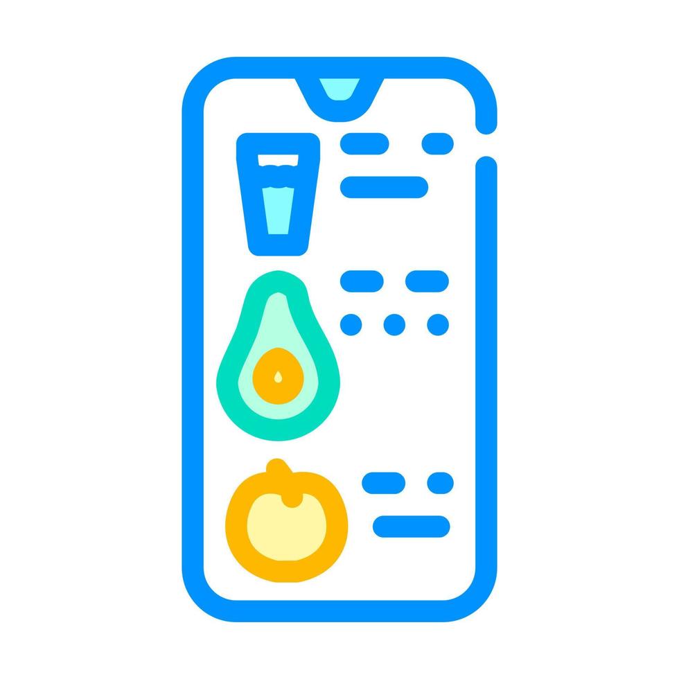 tellen gegeten app kleur pictogram vectorillustratie vector