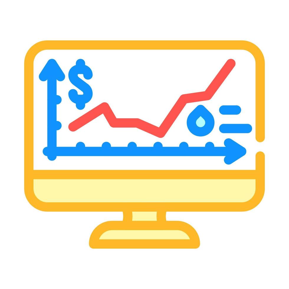 prijsstijging groothandel kleur pictogram vectorillustratie vector
