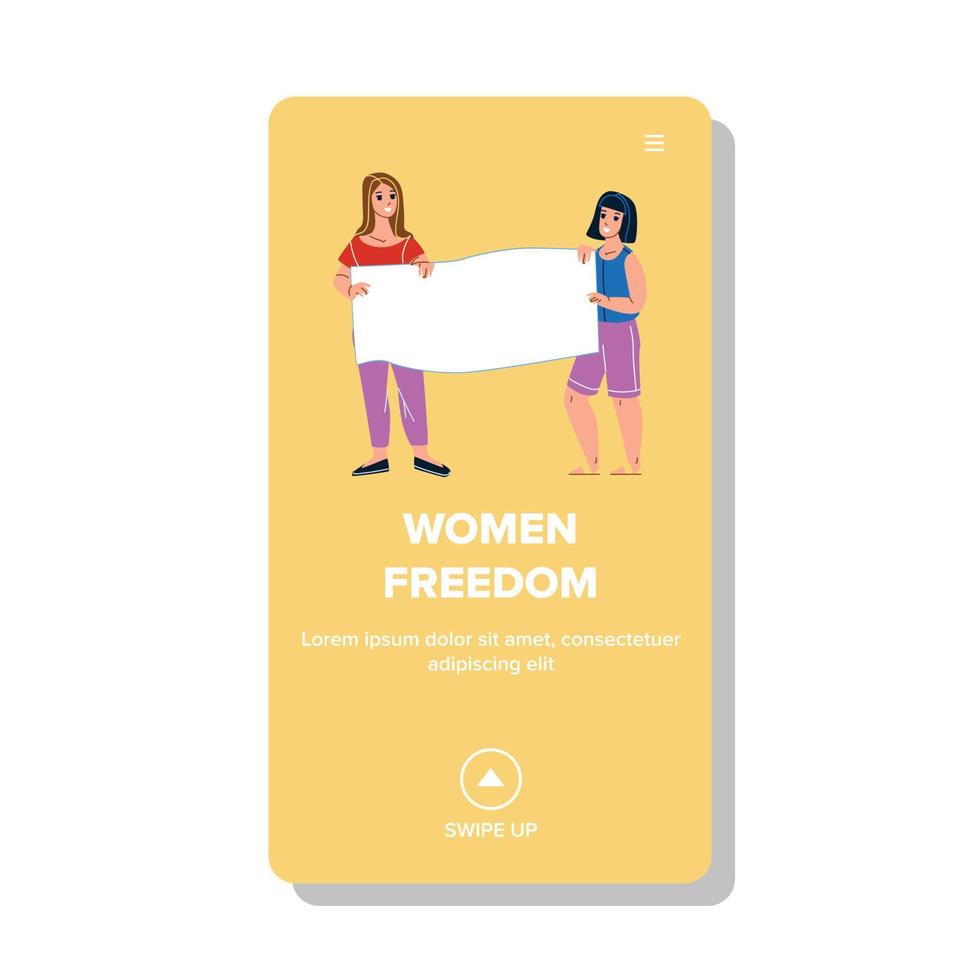 vrouwen vrijheid demonstreren met lege banner vector