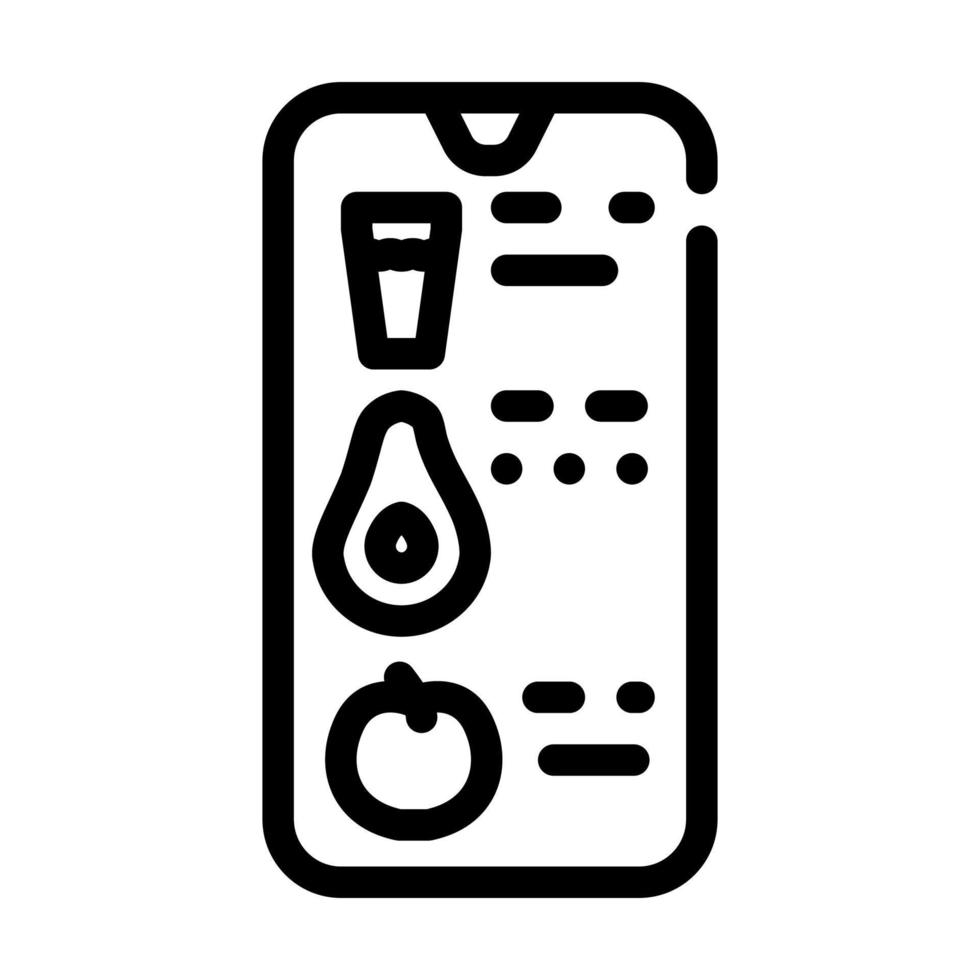 tellen gegeten app lijn pictogram vectorillustratie vector