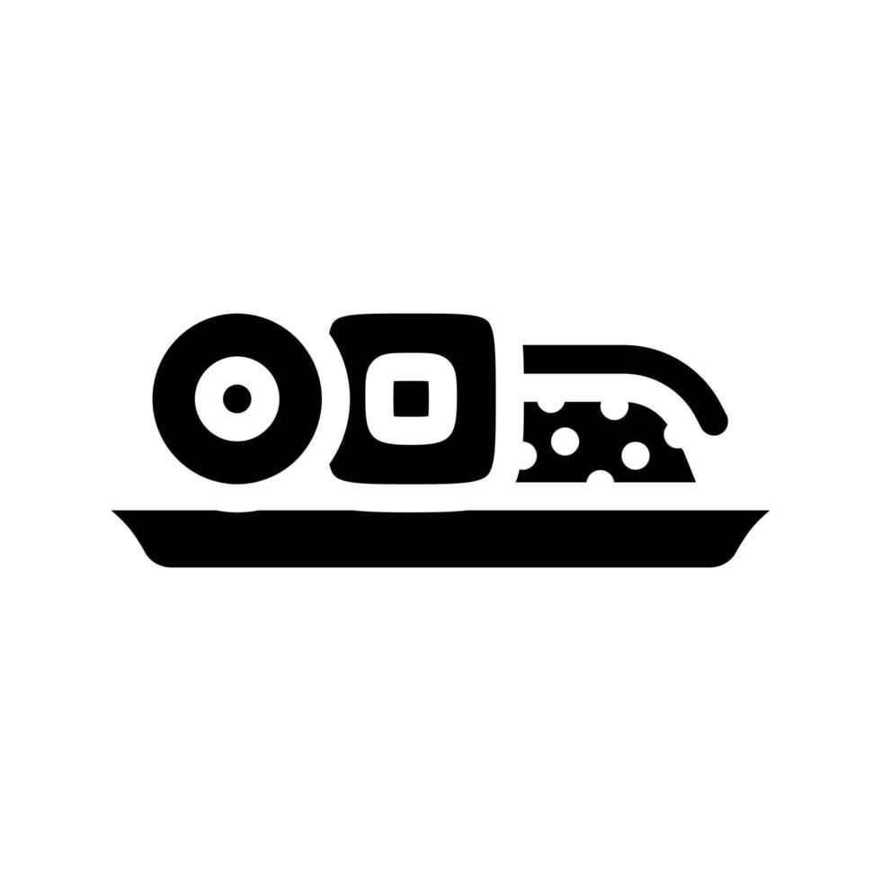 sushi schotel glyph pictogram vectorillustratie vector