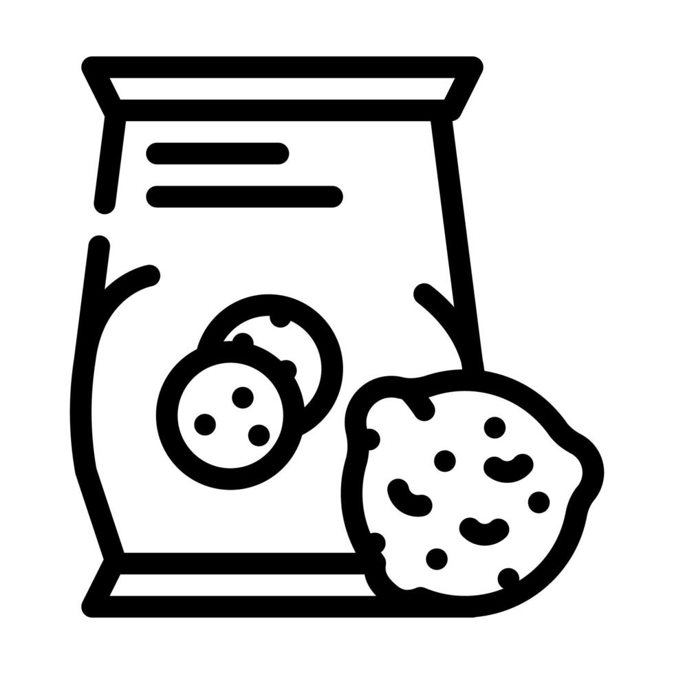 havermout koekjes snack lijn pictogram vectorillustratie vector