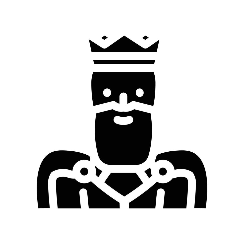 koning man glyph pictogram vectorillustratie vector