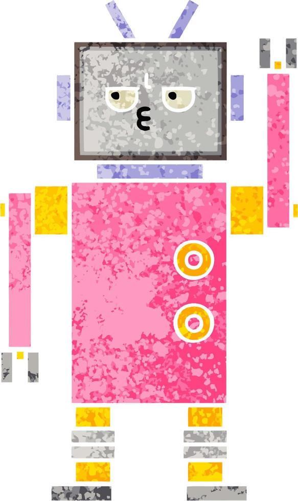 retro illustratie stijl cartoon robot vector