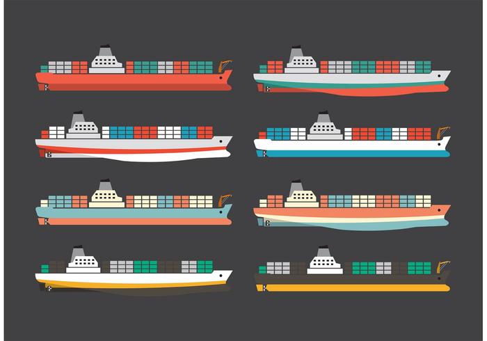 Kleurrijke Containerschepen vector
